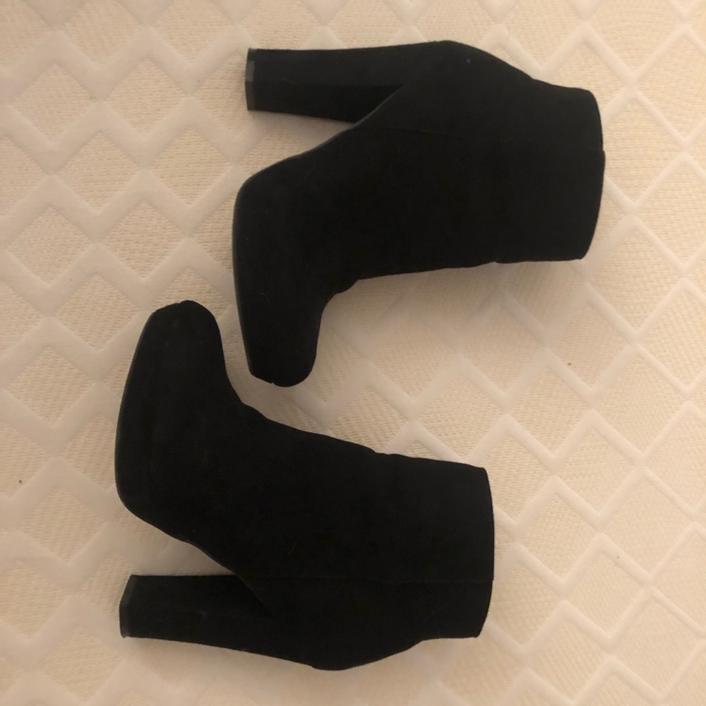 Black suede ankle boots